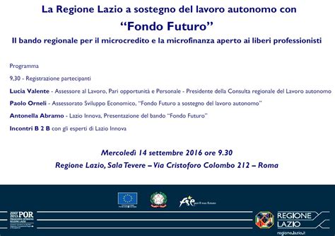 Presentazione Bando Regionale Fondo Futuro C A S E