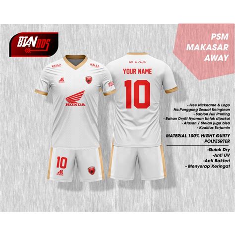 Jual Jersey Psm Makasar Away Full Printing Free Custom Nama