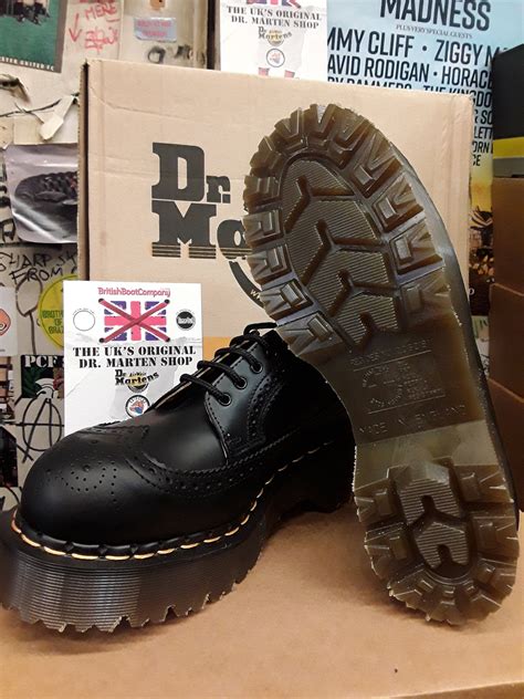 Dr Martens Black Envy Sole Platform Made In England Black 5 Eye Brogue