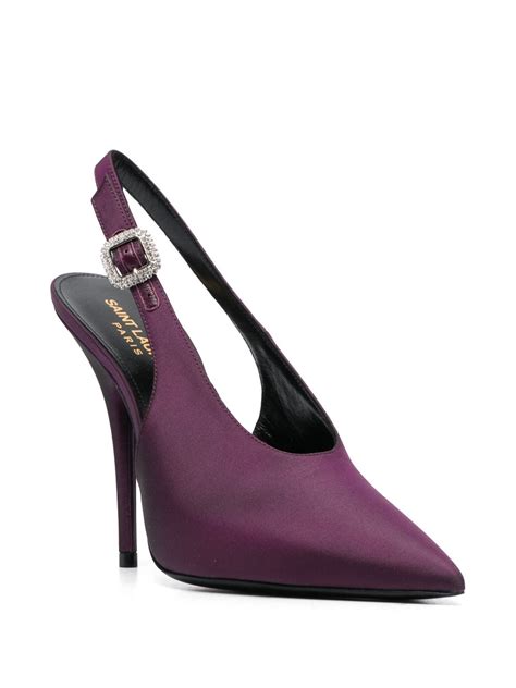 Saint Laurent Yasmeen 115mm Slingback Pumps Purple FARFETCH