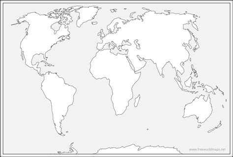 Free printable world maps - Worksheets Library