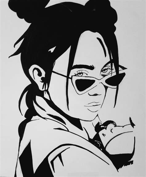 Billie Eilish Drawing Stencils Disney Art Drawings Art Drawings