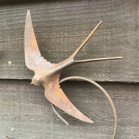 Metal Swallow Garden Art Wall Art Rusty Metal Three Etsy UK