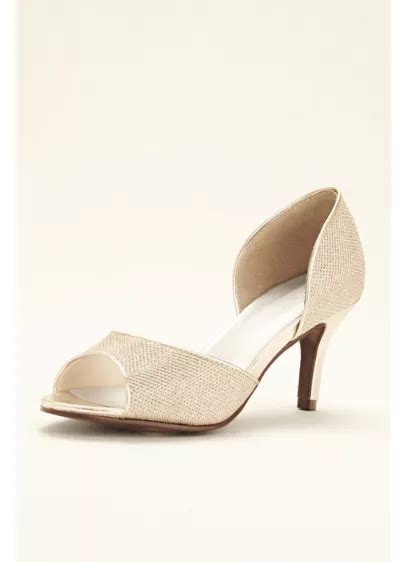 Peep Toe Dorsay Glitter Heel Davids Bridal