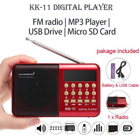 Mini Portable Radio Kk Handheld Digital Fm Usb Tf Mp