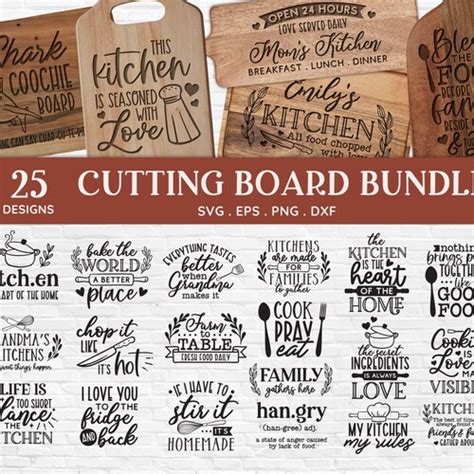 Cutting Board Quotes Bundle Kitchen Svg Bundle Farmhouse Etsy Canada