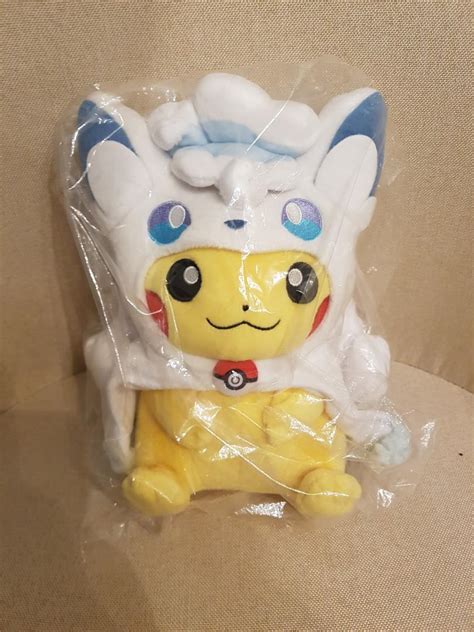 Authentic Pokemon Center Alola Vulpix Poncho Pikachu plush, Hobbies & Toys, Toys & Games on ...