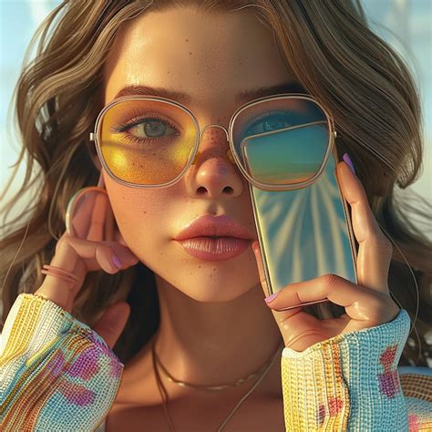 Sun Kissed Selfie Of A Girl Premium Ai Generated Image