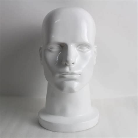 White Fiberglass Male Mannequin Head For Sunglass Wig And Hat Disply In