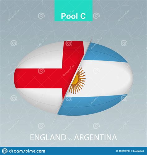 Rugby Competition England Vs Argentina. Rugby Icon on Gray Background Stock Vector ...