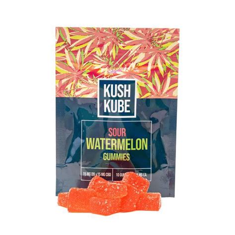 Kush Kube Delta 9 CBD Gummies Sour Watermelon CannaBuddy