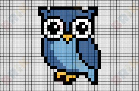 Owl Pixel Art Cross Stitch Owl Pixel Art Pattern Cross Stitch Designs