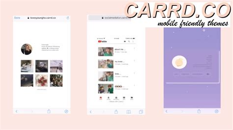 CARRD.CO MOBILE FRIENDLY THEMES 🌈instagram & youtube themes | Justine ...