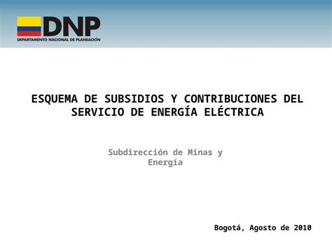 Ppt Esquema De Subsidios Y Contribuciones Del Servicio De Energ A