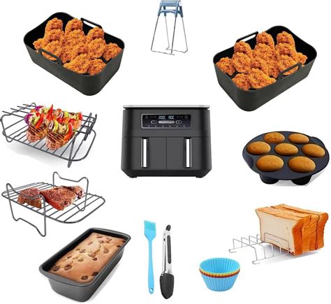 Air Fryer Accessories Set Of 9 Fit For Ninja Dual Air Fryer AF300UK