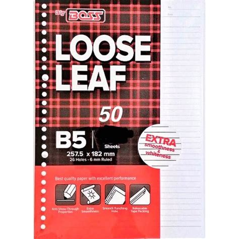 Jual Loose Leaf Big Boss B5 Isi 50 Lembar ORIGINAL Di Lapak Alat Tulis