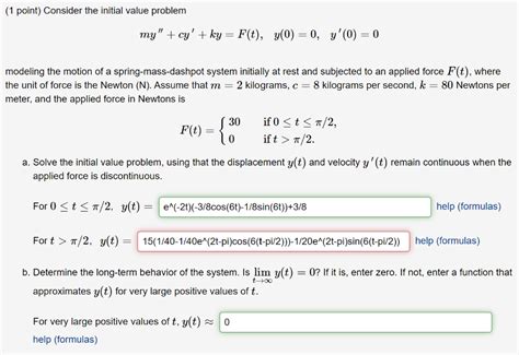 Solved Point Consider The Initial Value Problem Chegg