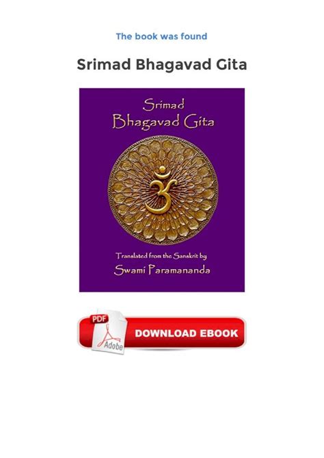 Pdf Srimad Bhagavad Gita Pdf · The Complete Teachings Of Lord Krishna Bhagavad Gita And