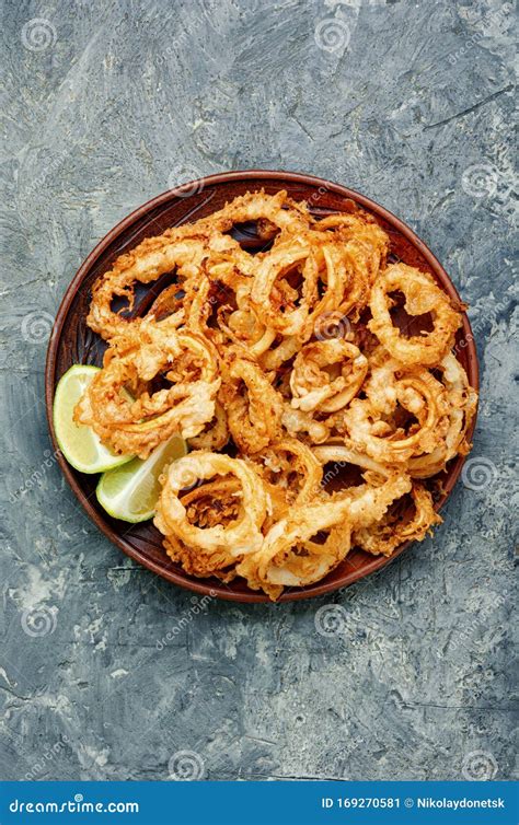 Crispy Fried Squid Rings Stock Image Image Of Calamary 169270581