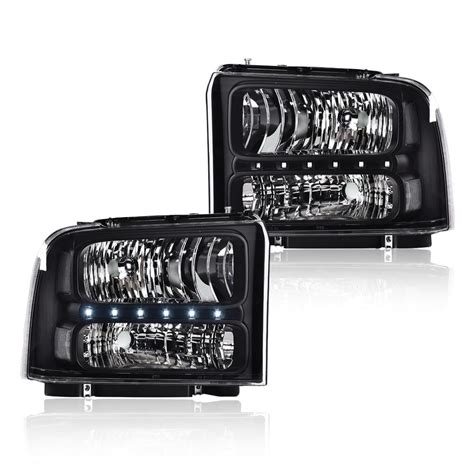 G Plus Smoked Led Drl Headlights Bumper Headlamps Fit For 2005 2007 Ford F250 F350 F450 F550