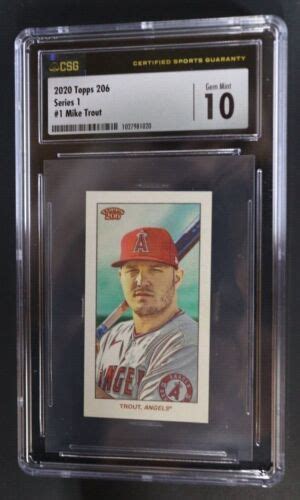 2020 Mike Trout Topps 206 T206 1 CSG 10 GEM MINT Angels EBay