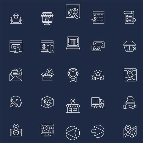 Set Of E Commerce Outline Web Icons 1183446 Vector Art At Vecteezy