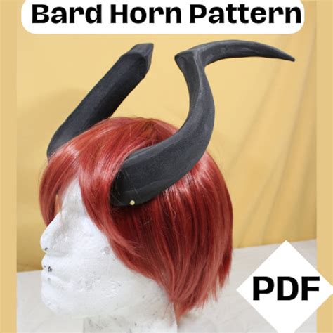 Diy Bard Pdf Digital File Dragon Horns Larping Fantasy Cosplay Template