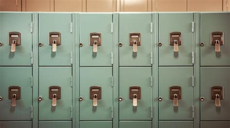 Premium Ai Image Generative Ai Row Of High School Lockers In The