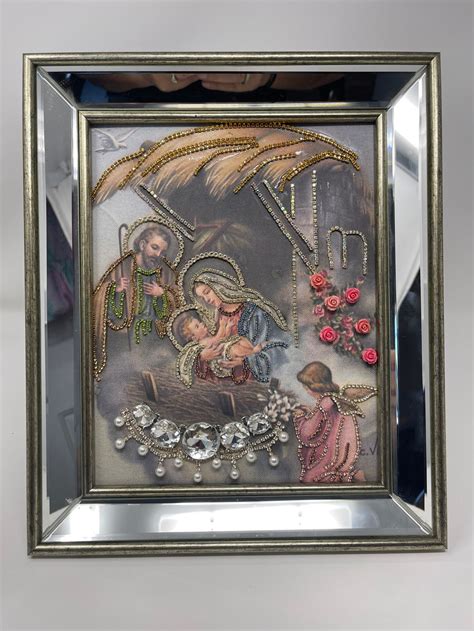 Vintage Nativity Scene Jewelry Art Christmas Jeweled Holy Etsy