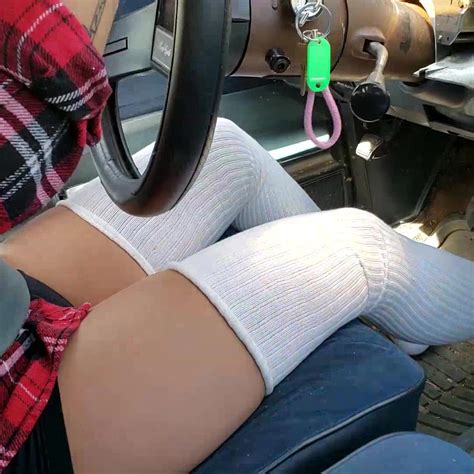 Pump That Pedal Jane Domino White Thigh High Socks Start Drive Rev