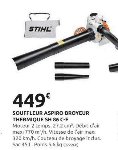 Promo Souffleur Aspiro Broyeur Thermique Sh 86 C E Stihl Chez Rural