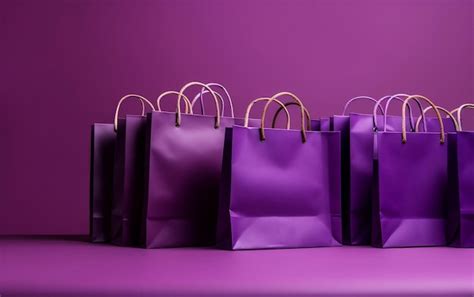 Premium Photo | Purple Shopping Bags Purple Background