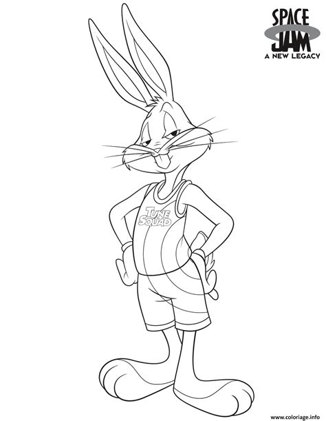 Coloriage Space Jam 2 Bugs Bunny Dessin Space Jam à Imprimer