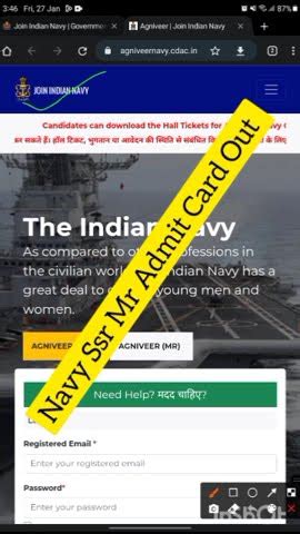 Navy Ssr Admit Card Indian Navy Ssr Mr Admit Card