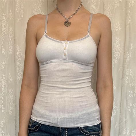 Y K S Twilightcore Dainty Henley Cami Depop