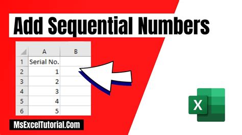 How Do You Add Sequential Numbers In Excel Youtube