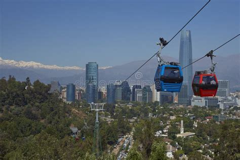 Cable Car on Cerro San Cristobal in Santiago, Chile. Editorial Stock ...