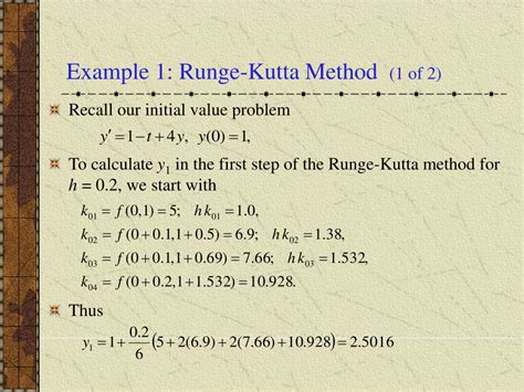 Ppt Ch The Runge Kutta Method Powerpoint Presentation Free