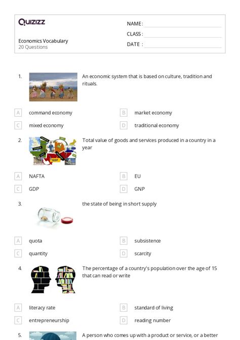 Economics Worksheets For Th Grade On Quizizz Free Printable