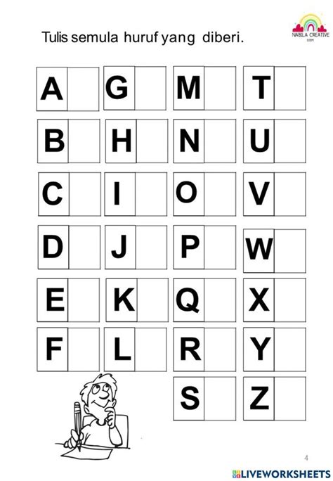 Huruf besar interactive worksheet in 2024 | Learning letters ...