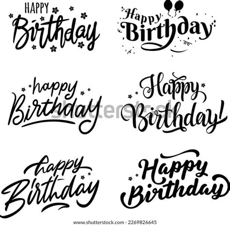 Happy Birthday Modern Calligraphy Text Holiday Stock Vector Royalty