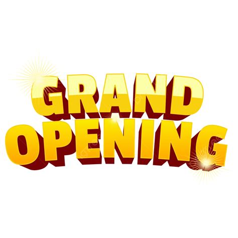 Grand Opening Text With Yellow Gradient Color Design Vector Free Download Grand Opening Text