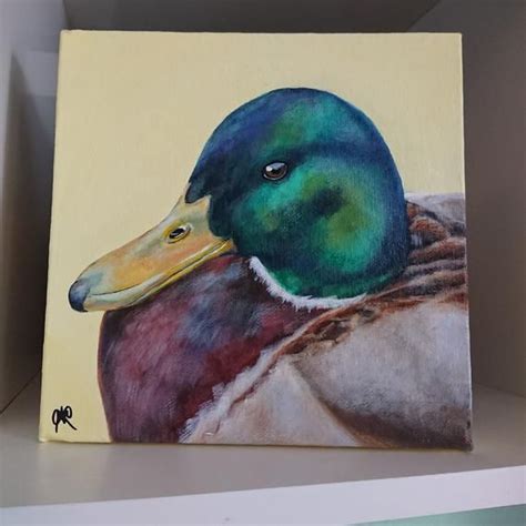 Original 'mallard Duck' Canvas Duck Painting - Etsy | Painting, Mallard ...