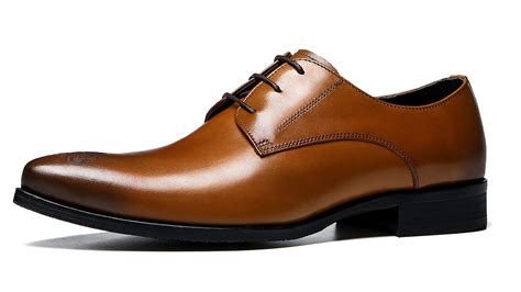 Santimon Brown Dress Shoes For Men Lace Up Casual Shoes Wedding Prom Business Oxford Shoesus 8