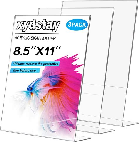 Xydstay Pack X Acrylic Sign Holder For Picture Frames L Shape