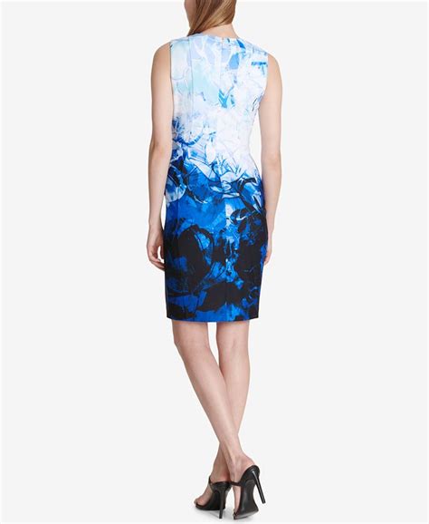 Calvin Klein Printed Scuba Sheath Dress Macys