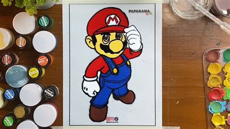 Mewarnai Gambar Mario Super Mario Bros Dengan Cat Poster Color