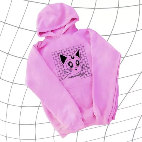 Buzo Canguro Unisex Oversize Rosa Sailor Moon Aesthetic En Venta