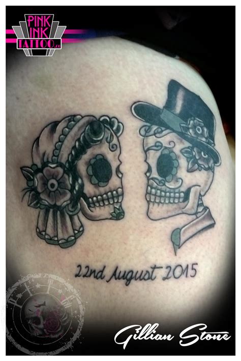 Bride and Groom Sugar Skull Tattoo by pinkinktattoostudio on DeviantArt