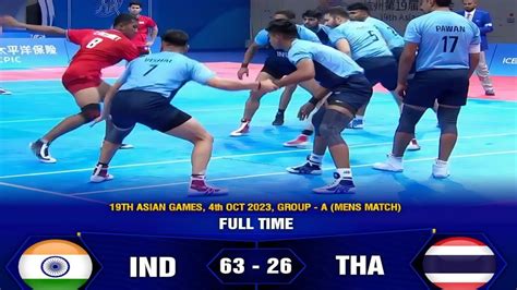 India Vs Thailand Men S Kabbadi Hangzhou 2022 Asian Games